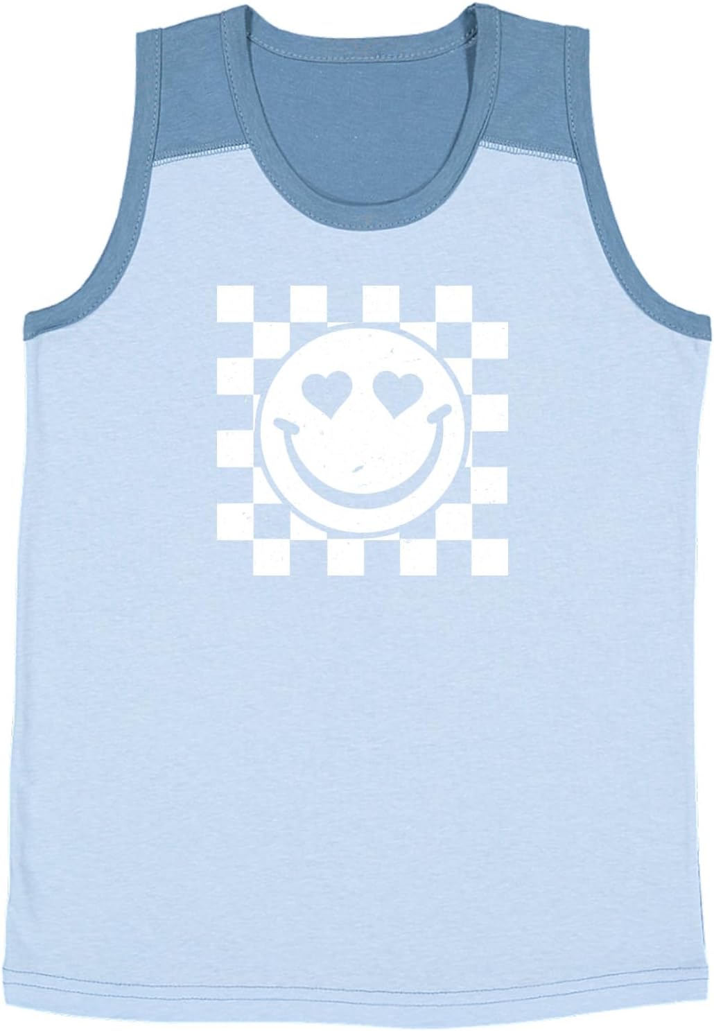 Heart Eyes Smile Face - Love Youth Contrast Back Tank Top