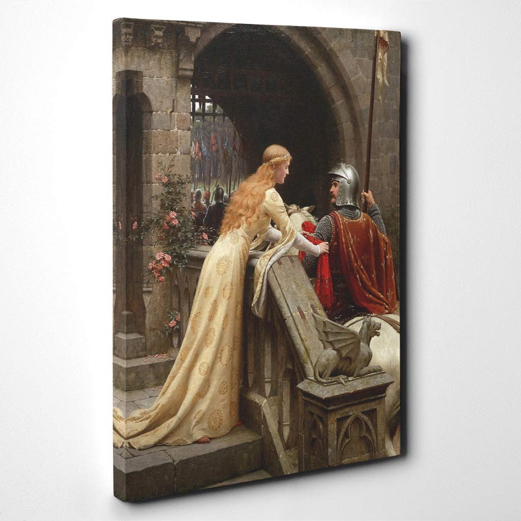 Edmund Leighton God Speed Canvas Print | Gallery Wrapped 30mm Frame Wall Art | 30x20 inches | Ready to Hang | Modern Picture | Living Room Bedroom Lounge Office