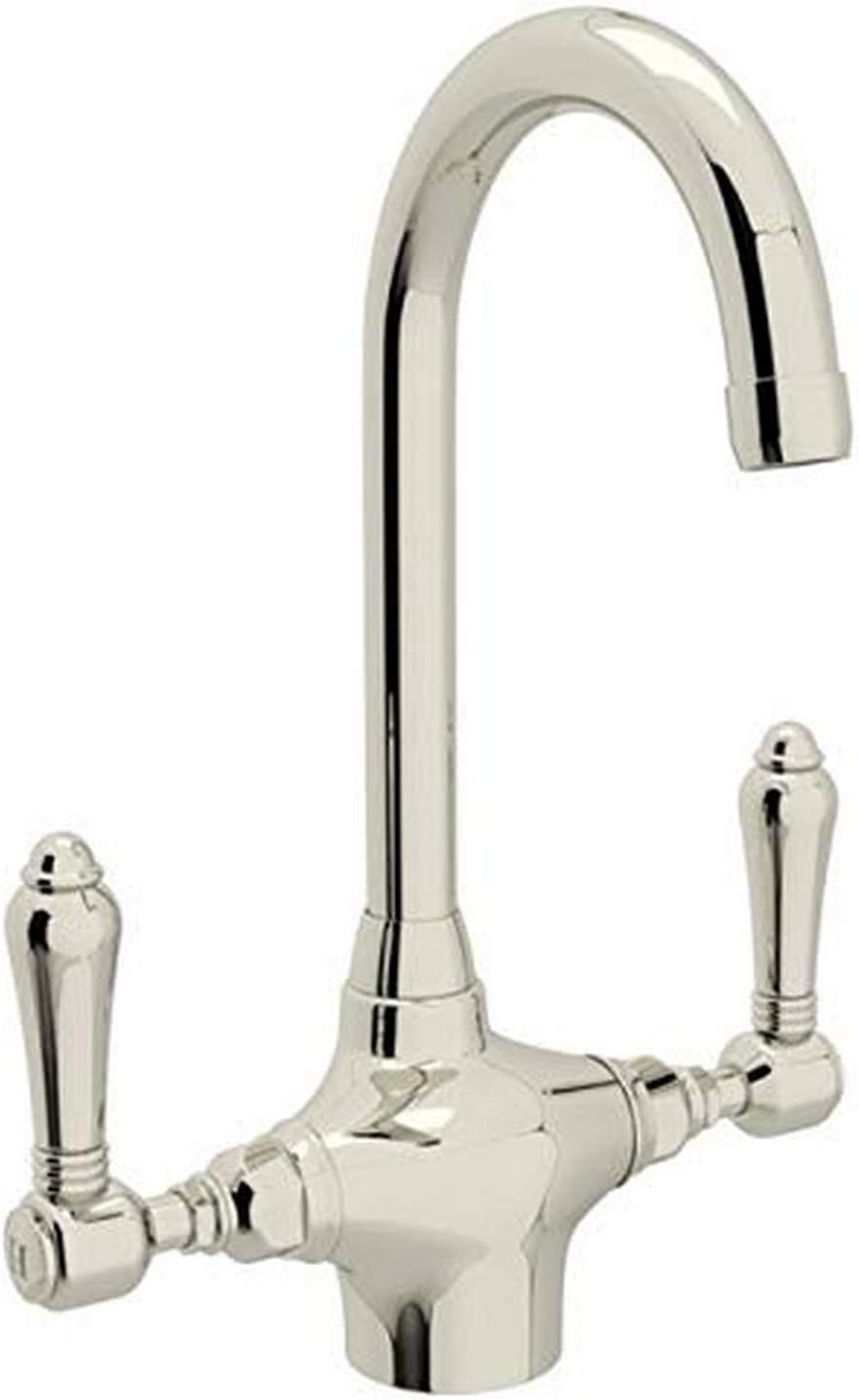 Rohl A1667LMPN-2 BAR/Food PREP FAUCETS, 8.7-in L x 5-in W x 11.8-in H, Polished Nickel