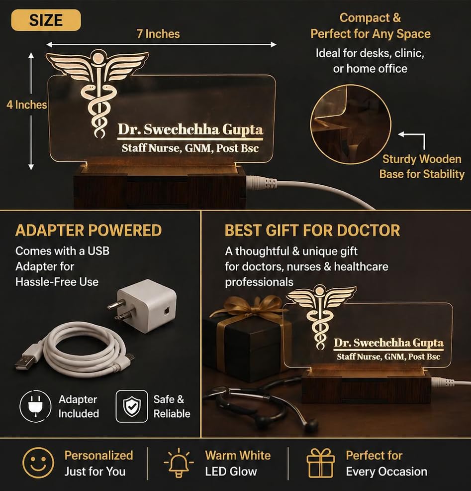 Image of DON'T JUDGE ME CUSTOMISED Doctor Lamp with Doctors Name and Design | Personalized Gift for Doctors (Warm White Color LED Light) (Doctor-3)