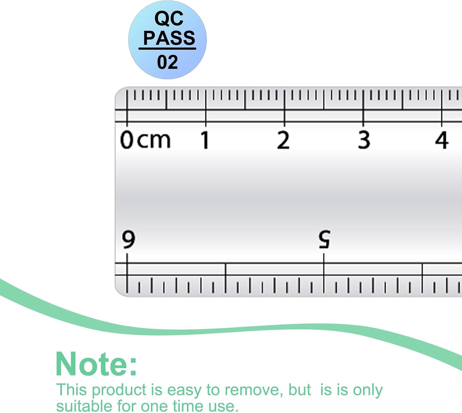 Note indicating single-use nature of the sticker