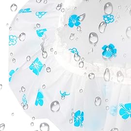 Shower Caps, 3 Pcs Waterproof Bath Caps Plastic Reusable Shower Caps Elastic Band Bath Hair Hat for Women Ladies Spa Salon