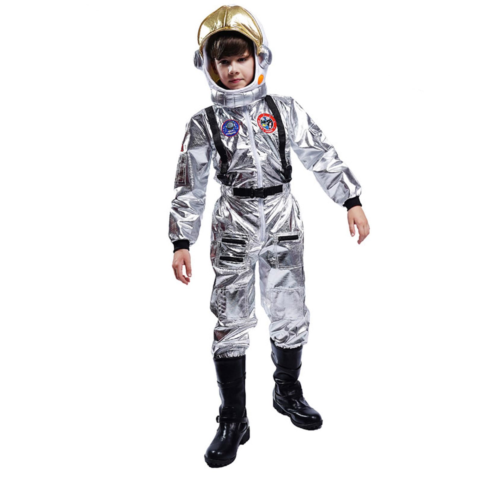 Generico Costume Halloween Bambini con Stile Astronauta per Festa Scuola Teatro Carnevale Dolcetto o Scherzetto Vestito Facile da Indossare Comodo Costume Carnevale Bambini