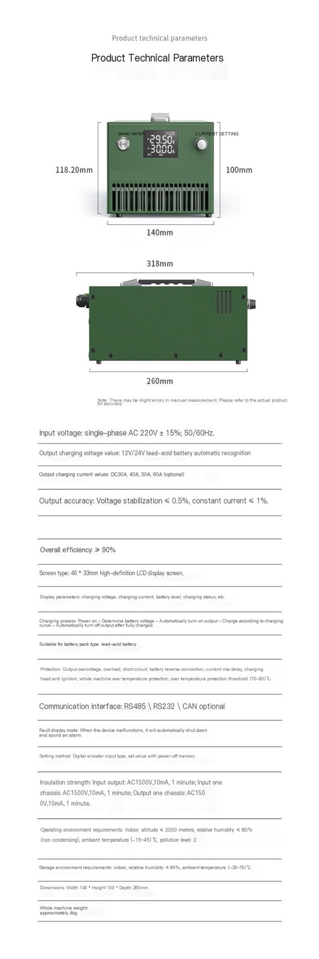 Caricabatterie Industriale 50A CD122430 12V24V Doppio Scopo ID Auto BSC122450A(ZK-BSC-122450A)