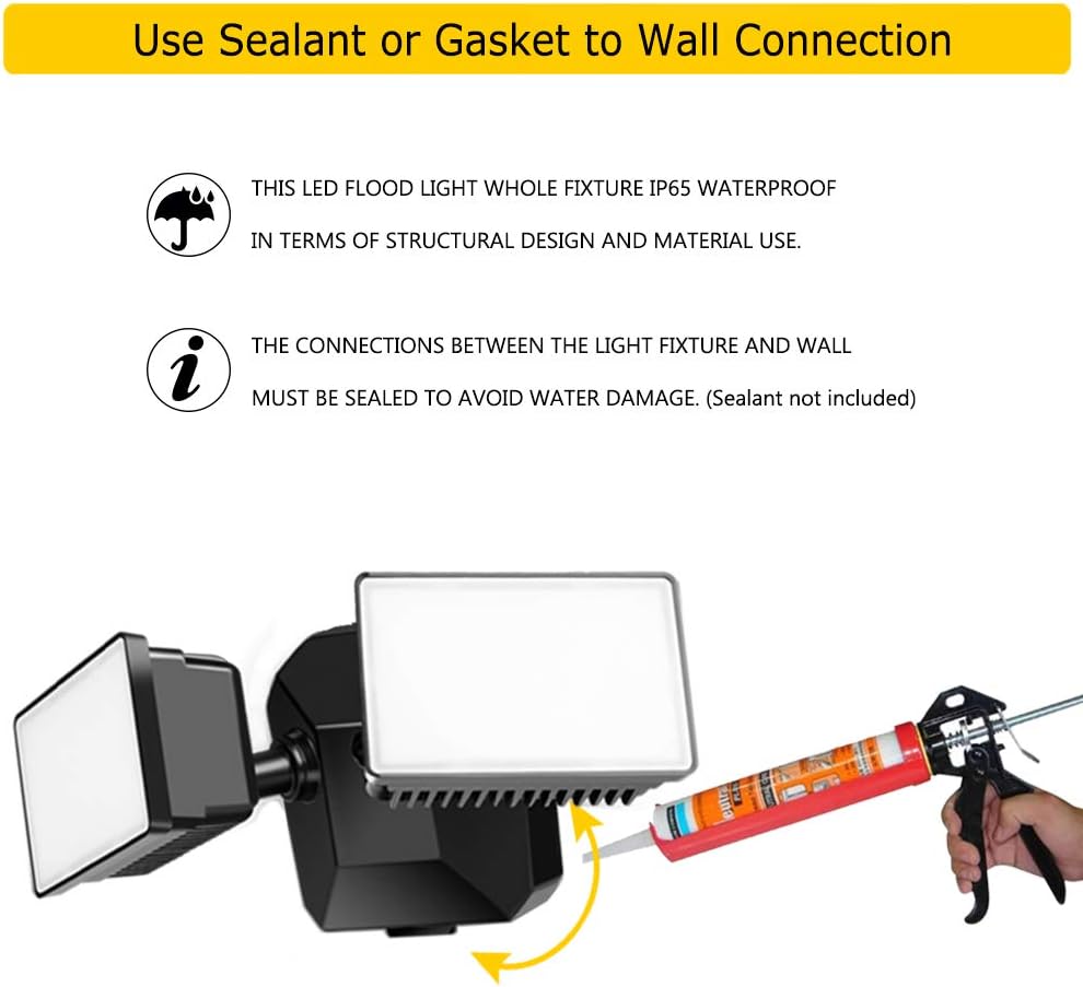 Black Dual Head LED Security Flood Light with Dimmer