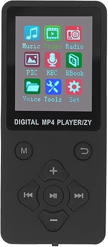 MP3 Music Player, MP4 Player with HiFi Sound, 1.8 Inch Color Screen, Slim for Home Travel (Black)