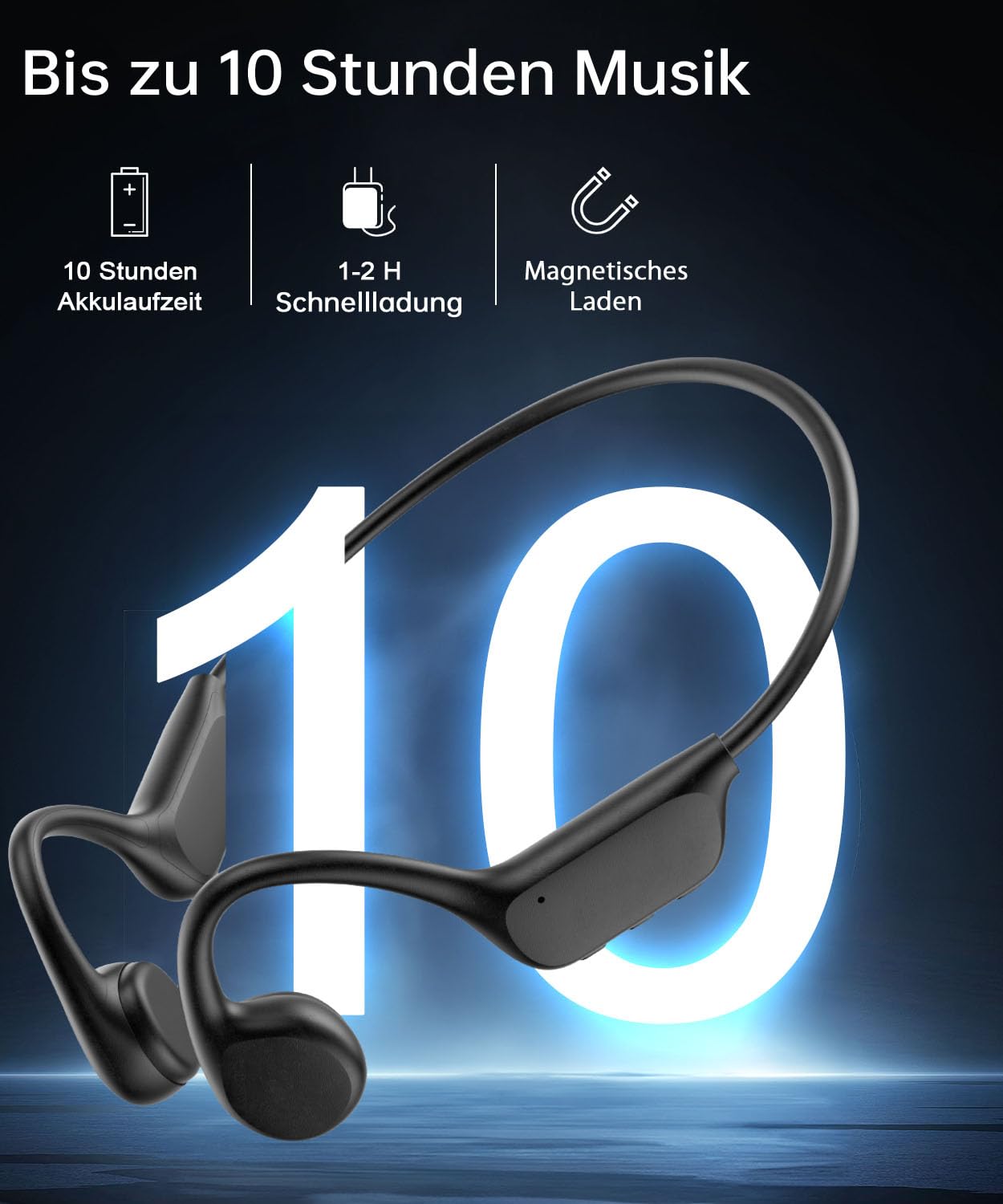 Casque de natation Bluetooth étanche IPX8 32 Go lecteur MP3 10h autonomie noir