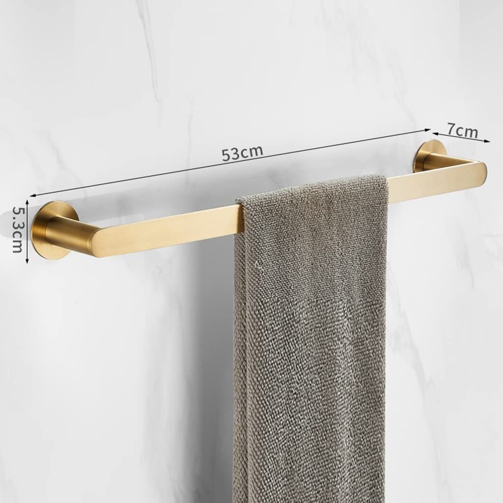 Toalleros Toallero Negro Claro Nórdico, Baño Baño Varilla Única Barra de Toalla Alargada Toalleros/Varilla Única de Oro Cepillado de 53 Cm