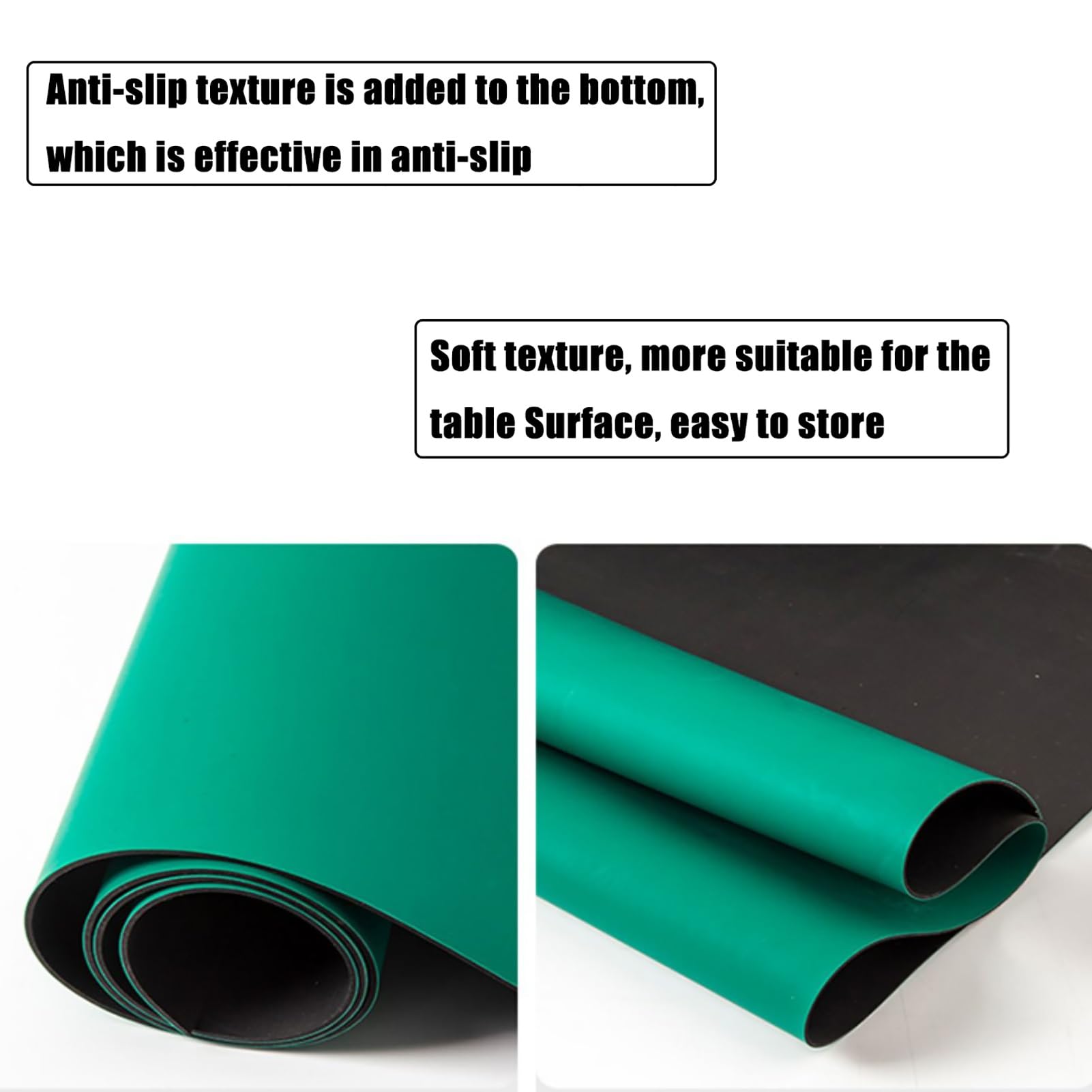 Alfombrilla antiestática de goma PVC 2mm 50x60cm para banco de trabajo reparación electrónica soldadura