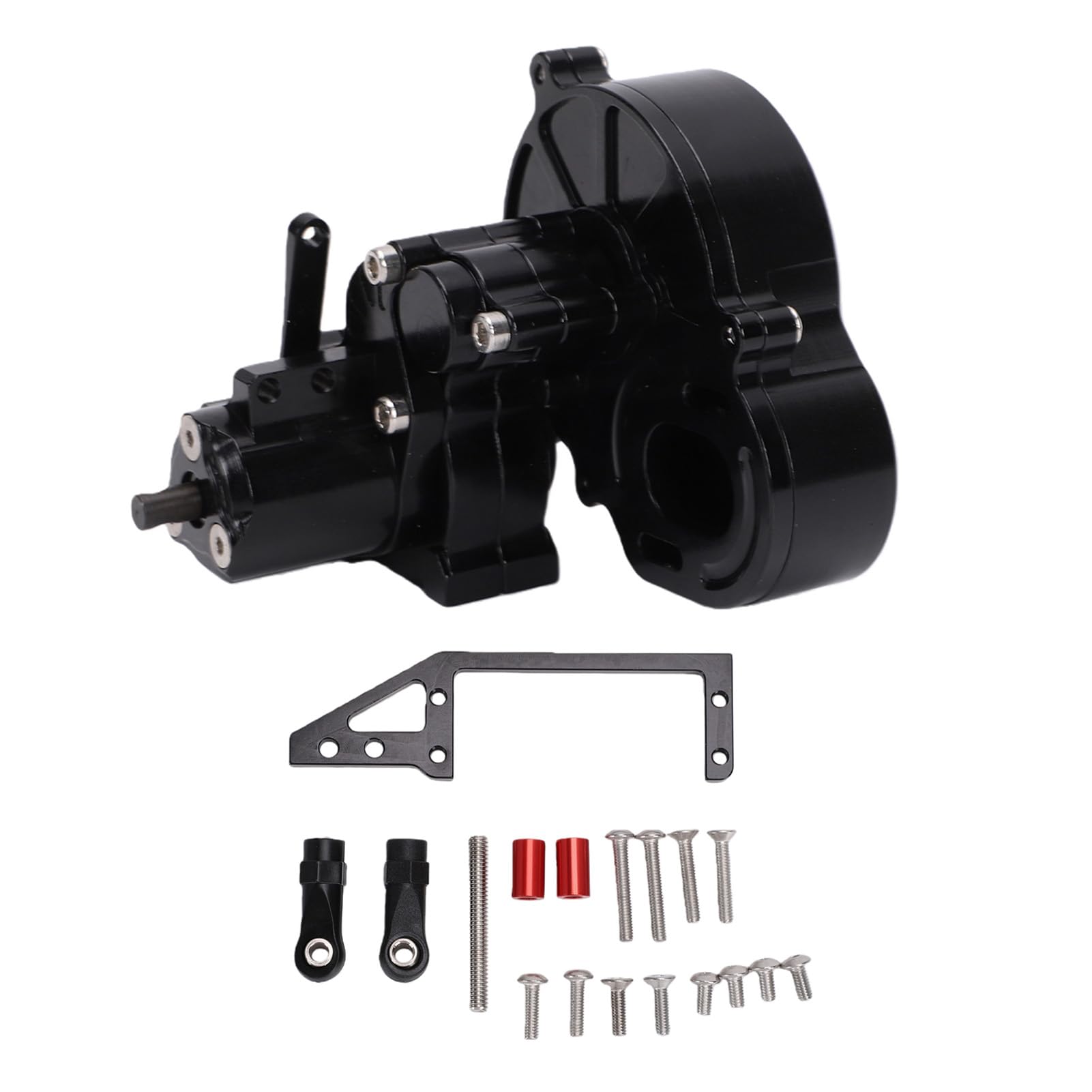 CHICIRIS Reemplazo de Caja de Cambios RC Crawler para Axial SCX10, (Black) | Escala 1/10, Compatible con Wraith AX10, Salida Trasera con Soporte de Rodamiento, Eje Perforado en Cruz, Control de