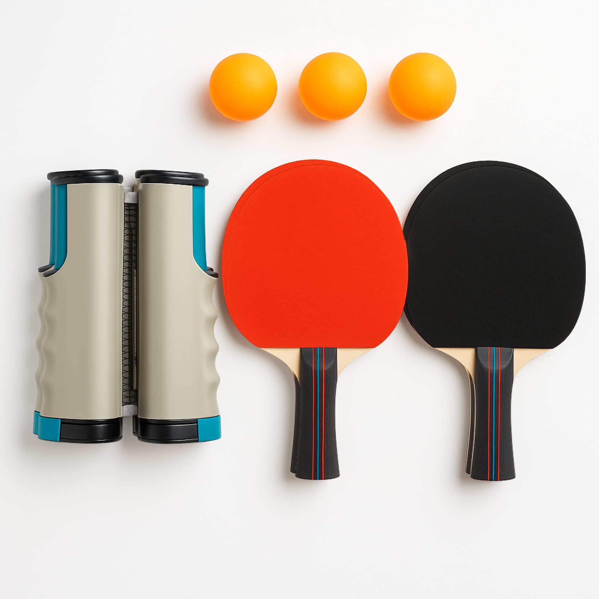 DEVESSPORT Mini Mesa de Ping Pong Plegable 120x60x70 cm con Raquetas, Pelotas y Red