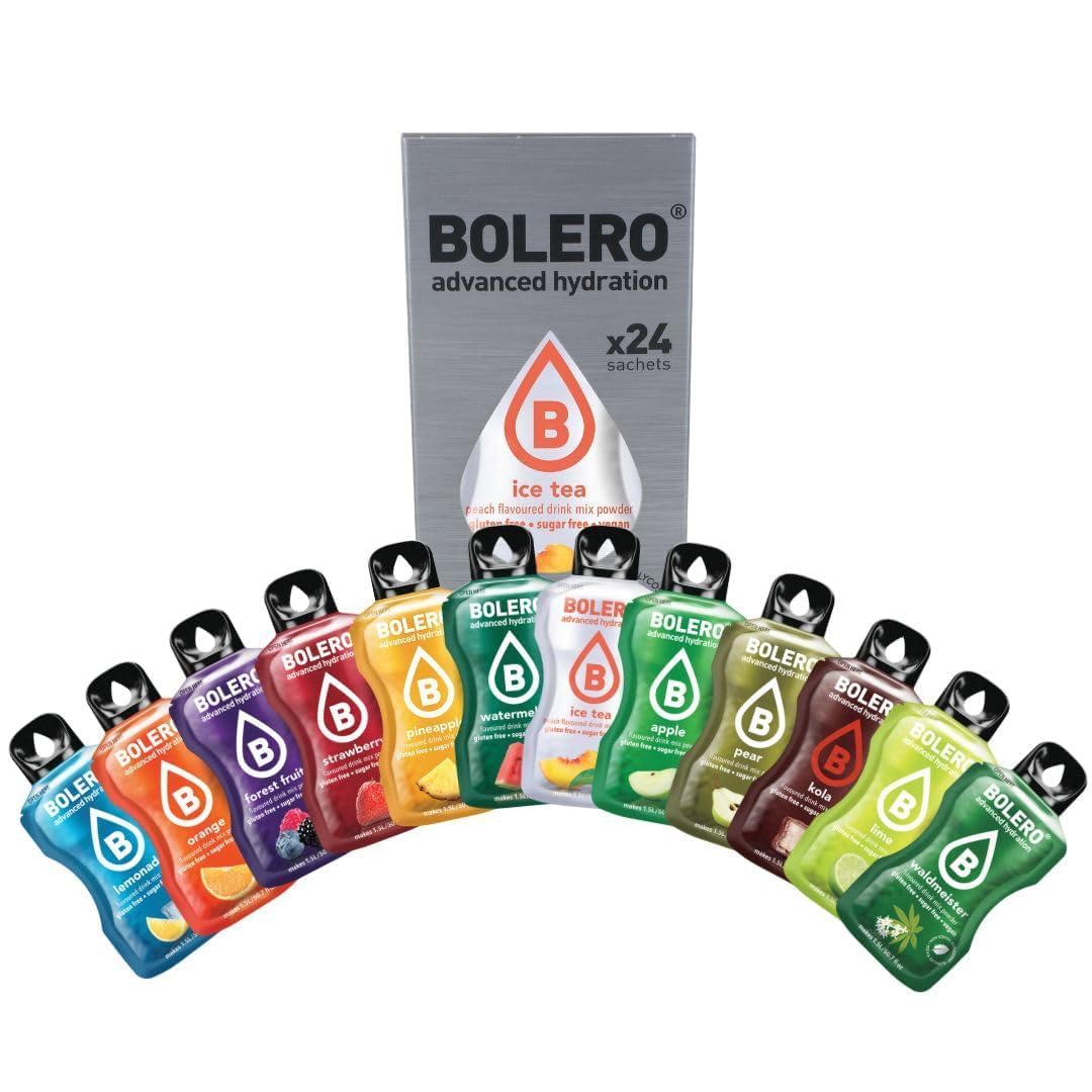 Bolero BEST OF MIX 24x3g | Saftpulver ohne Zucker, gesüßt mit Stevia + Vitamin C | geeignet für Kinder, Sportler und Diabetiker | glutenfrei und veganfreundlich