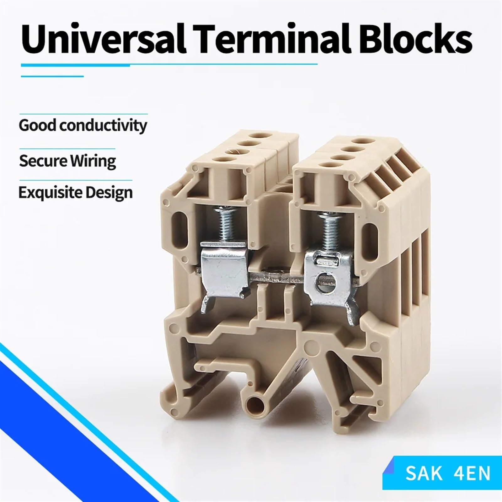 100 pièces SAK-4EN bornier fil conducteur connecteur vis connexion Din Rail borniers SAK4EN