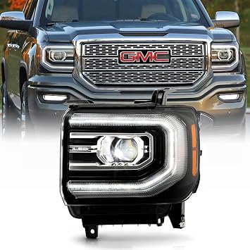 ACANII - For 2016 2017 2018 GMC Sierra 1500 Full LED Type Factory Style Projector Headlight Headlamp Replacement Driver
