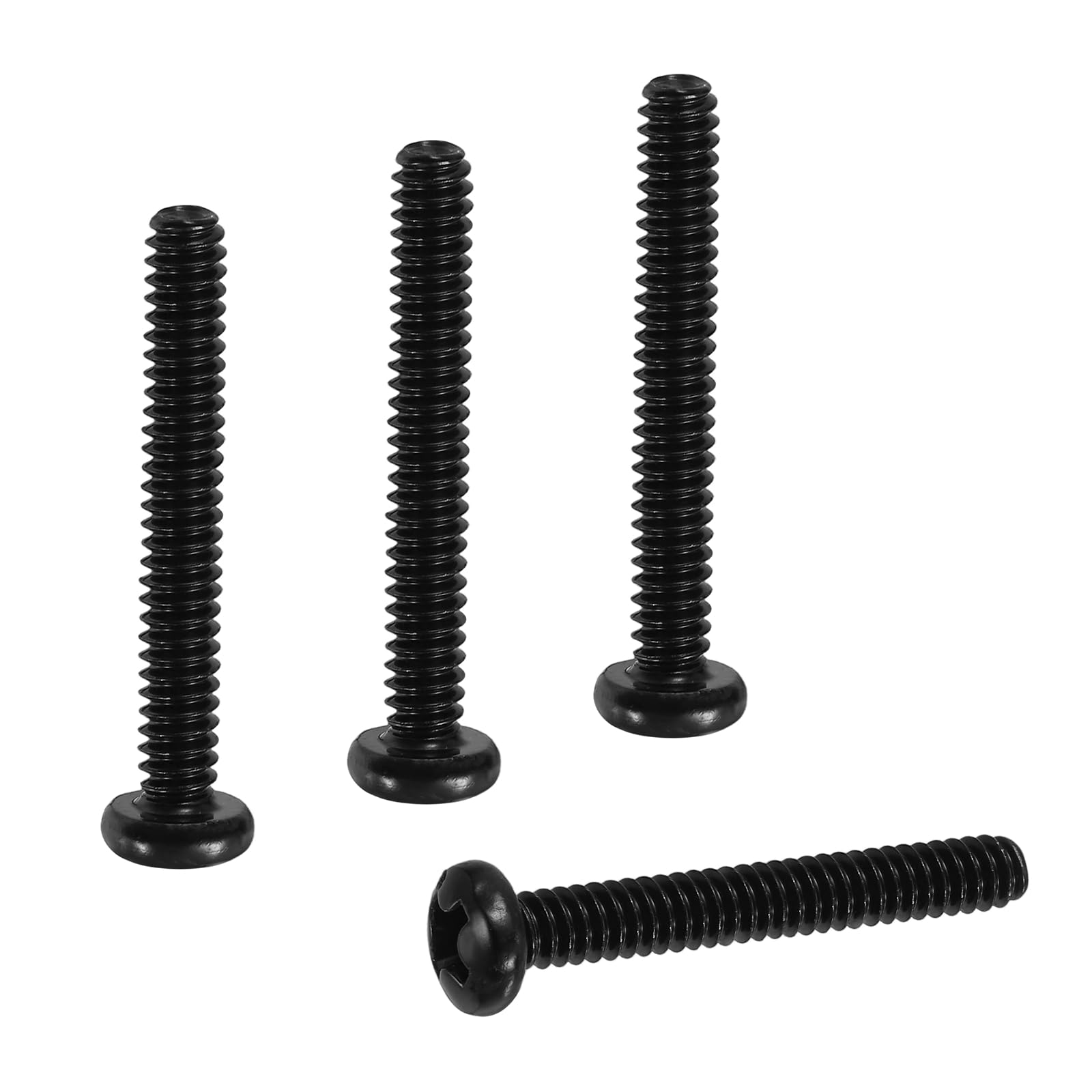PATIKIL #6-32 x 1" Pan Head Machine Screws, 100 Pcs 304 Stainless Steel Round Head Screws for Cabinet Drawer Knob Pull Handle, Phillips Drive, Fully Threaded, Black Oxidation