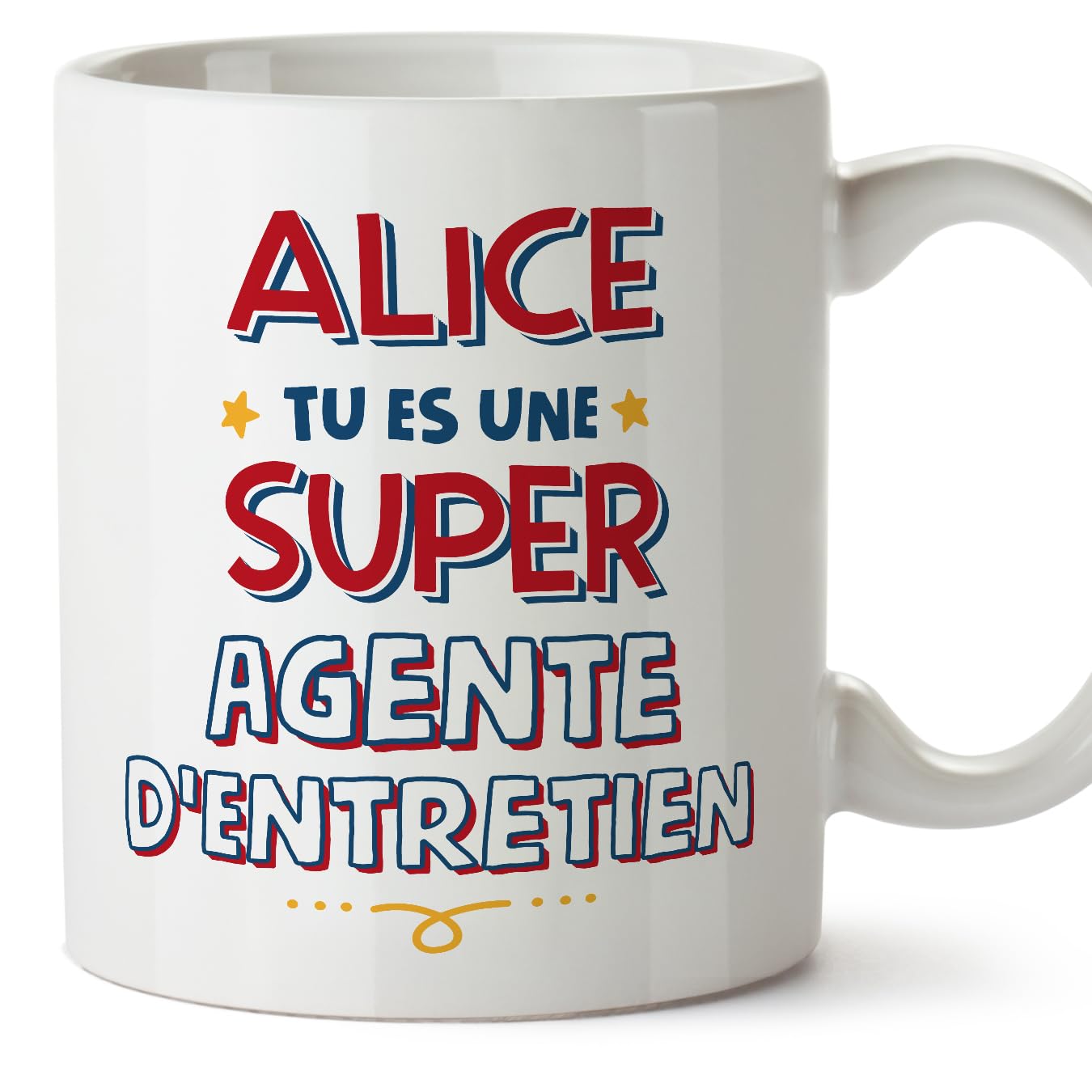 MUGFFINS Personalised Mug for Cleaner Woman - in French - Tu ES Super - Funny Custom Gift for Colleagues - Ceramic 11oz Mug — image 1