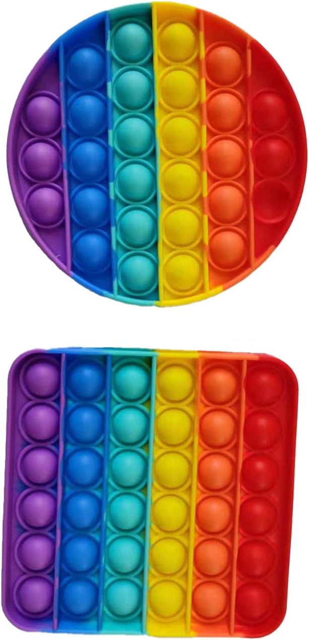 Fidget Push Poppers (8 Pack, Rainbow)
