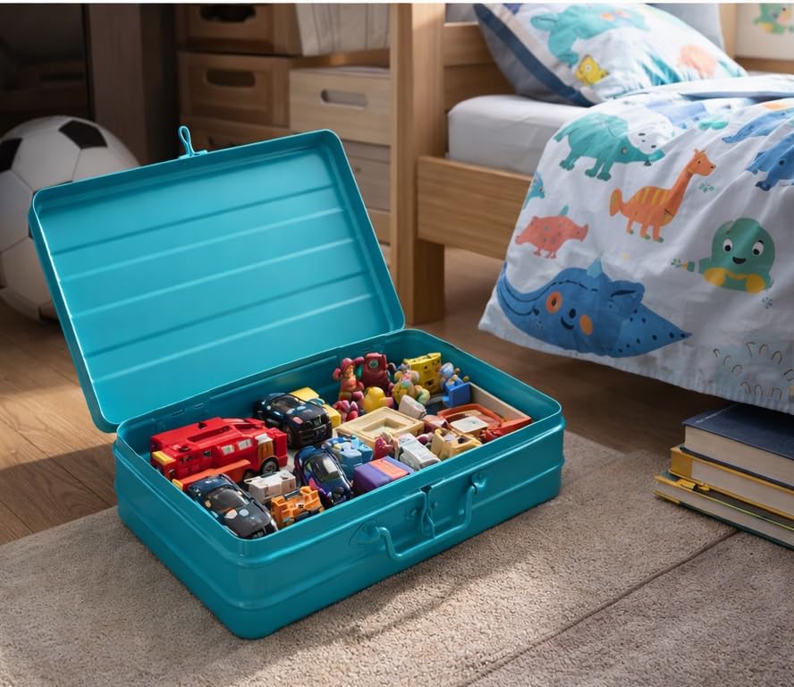 Image of JAYCO Aluminum Storage Box /Treasure Chest /Currency Money Box - 12 inch Medium Size (30 cm x 21 cm x 10 cm, Green)