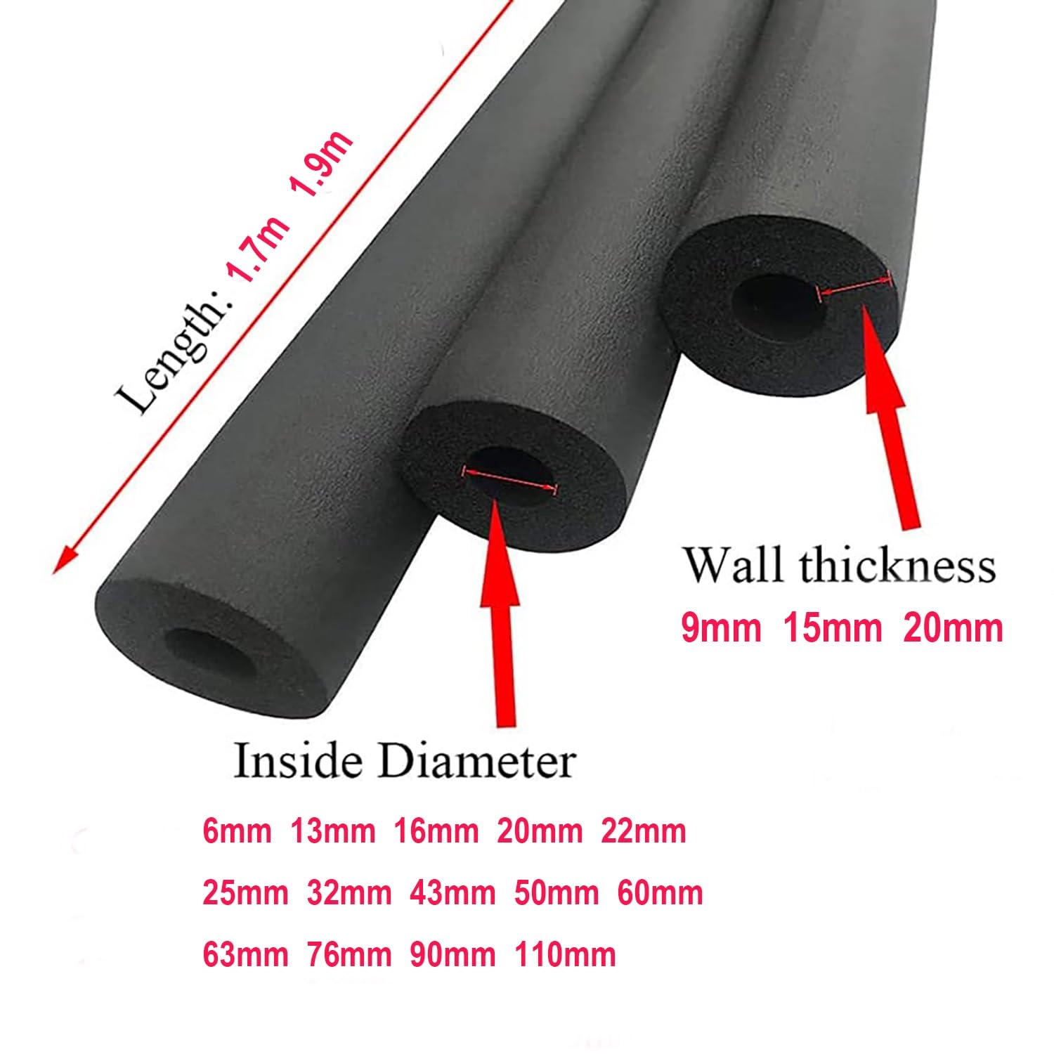 Isolante For Tubature In Schiua Copritubi, Tubo Isolante Ad Alta - Foto 10