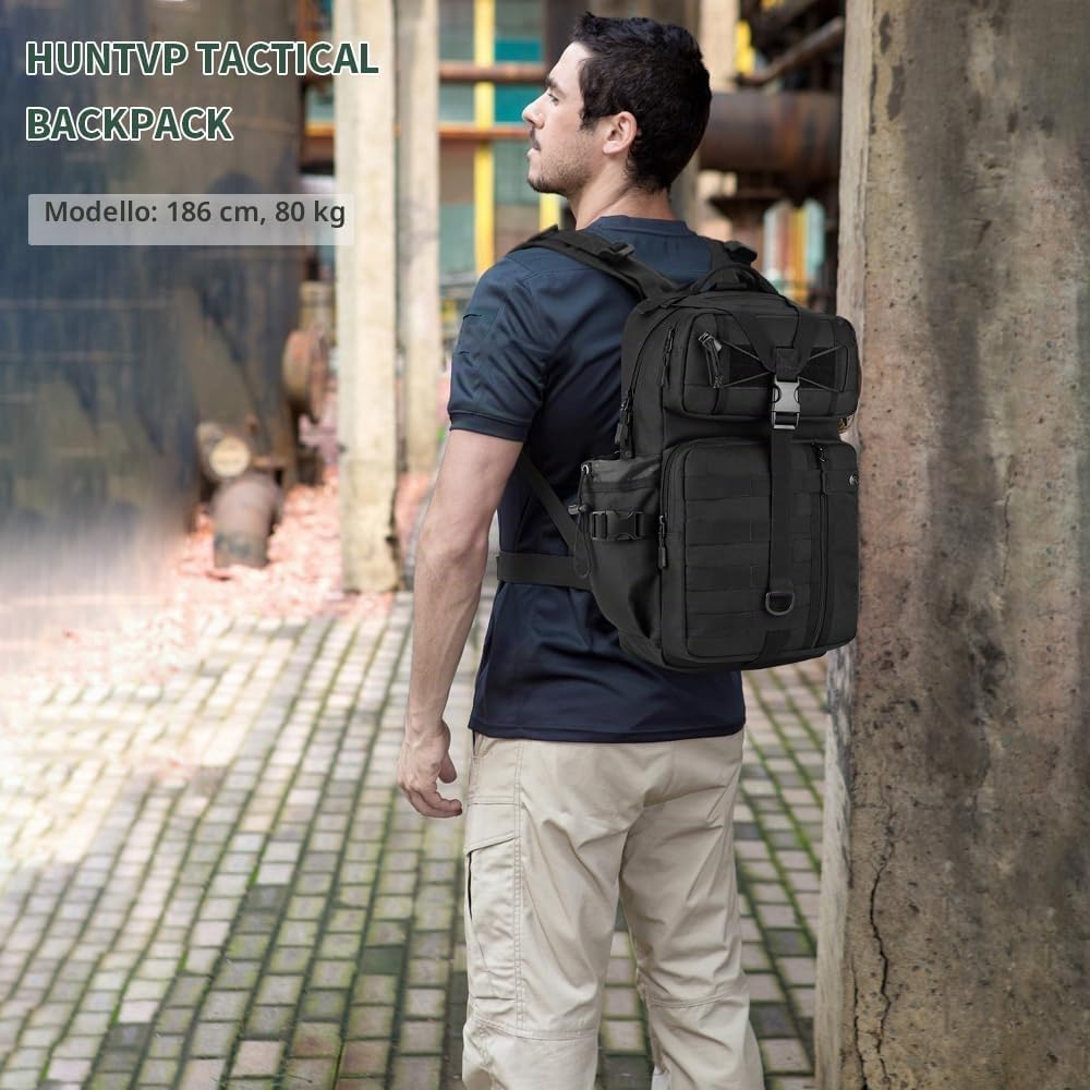 HUNTVP Zaino Militare 30L Zaino Uomo Sportivo Tattico 30 Litri, Miltec per Viaggio Trekking Ciclismo All'aperto Campeggio