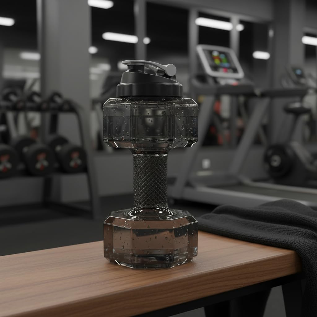 PETG butelka na wodę o pojemności 2,2 l, ekologiczna butelka na wodę do uprawiania sportu, fitnessu, ćwiczeń na siłownię, do jogi, biegania, na zewnątrz, jazdy na rowerze i na kemping (czarna)