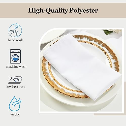Miniatura 10 de Mebakuk Juego de 6 servilletas de tela de primera calidad de 17 x 17 pulgadas, lavables en color liso, estilo lino, servilletas de mesa suaves para