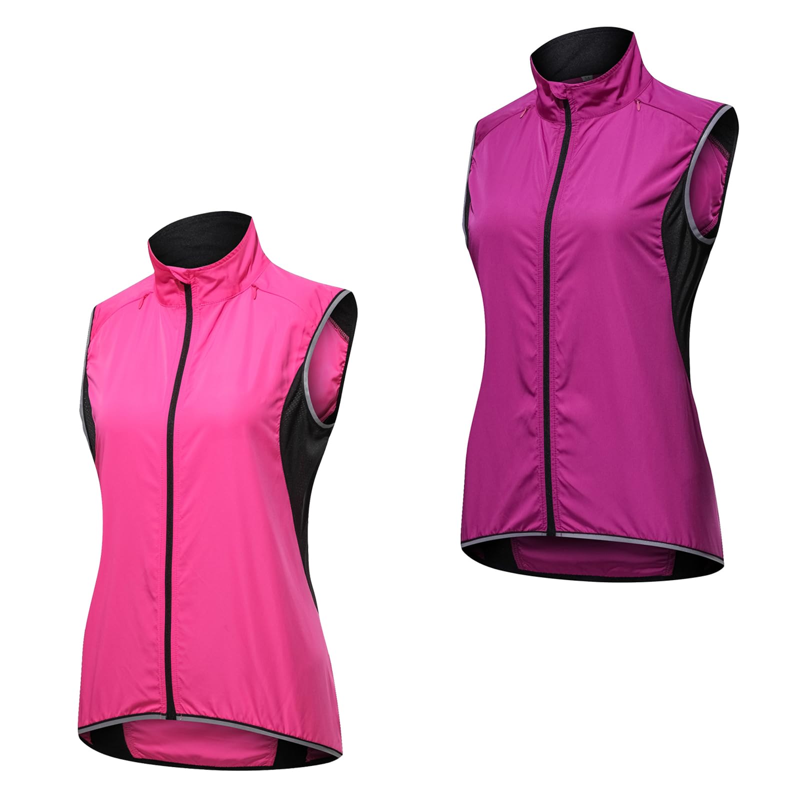 ARMAAN Fahrradweste für Damen leicht atmungsaktiv Laufweste Sport ärmellos wasserdicht Winddicht ärmellos Weste UV-beständig reflektierend Radtrikot