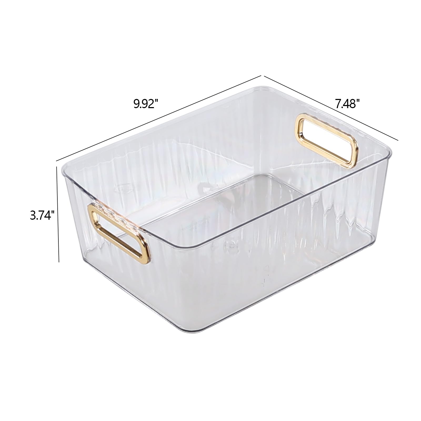 Paquete de 6 contenedores organizadores de plástico transparente, cestas de almacenamiento de despensa de plástico para cocina, nevera, armario, baño