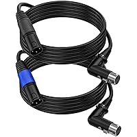 Vista 11 de LanSenSu Cable de enchufe XLR en ángulo recto XLR a recto, cable equilibrado de 90 grados hembra a macho recto de 3 pines a 3 pines