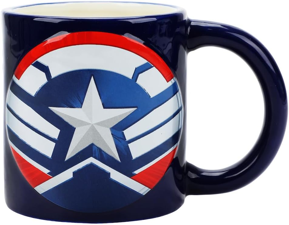 Bioworld Marvel Captain America 16 Oz Sculpted Ceramic Mug