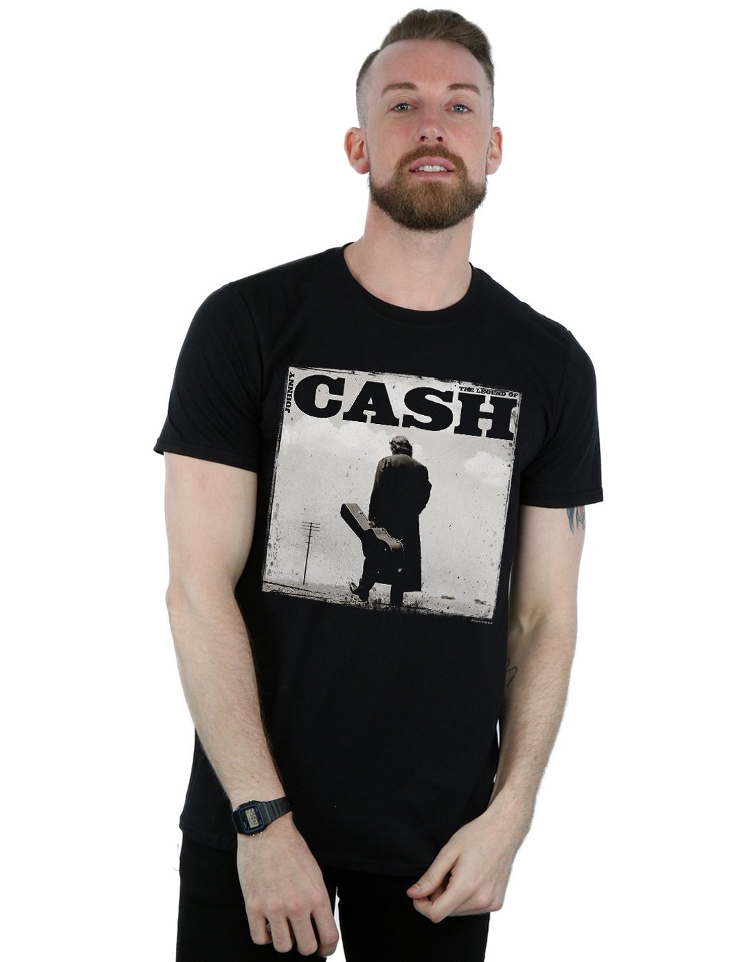 Absolute Cult Johnny Cash Men's Walking Legend T-Shirt Black XXX-Large