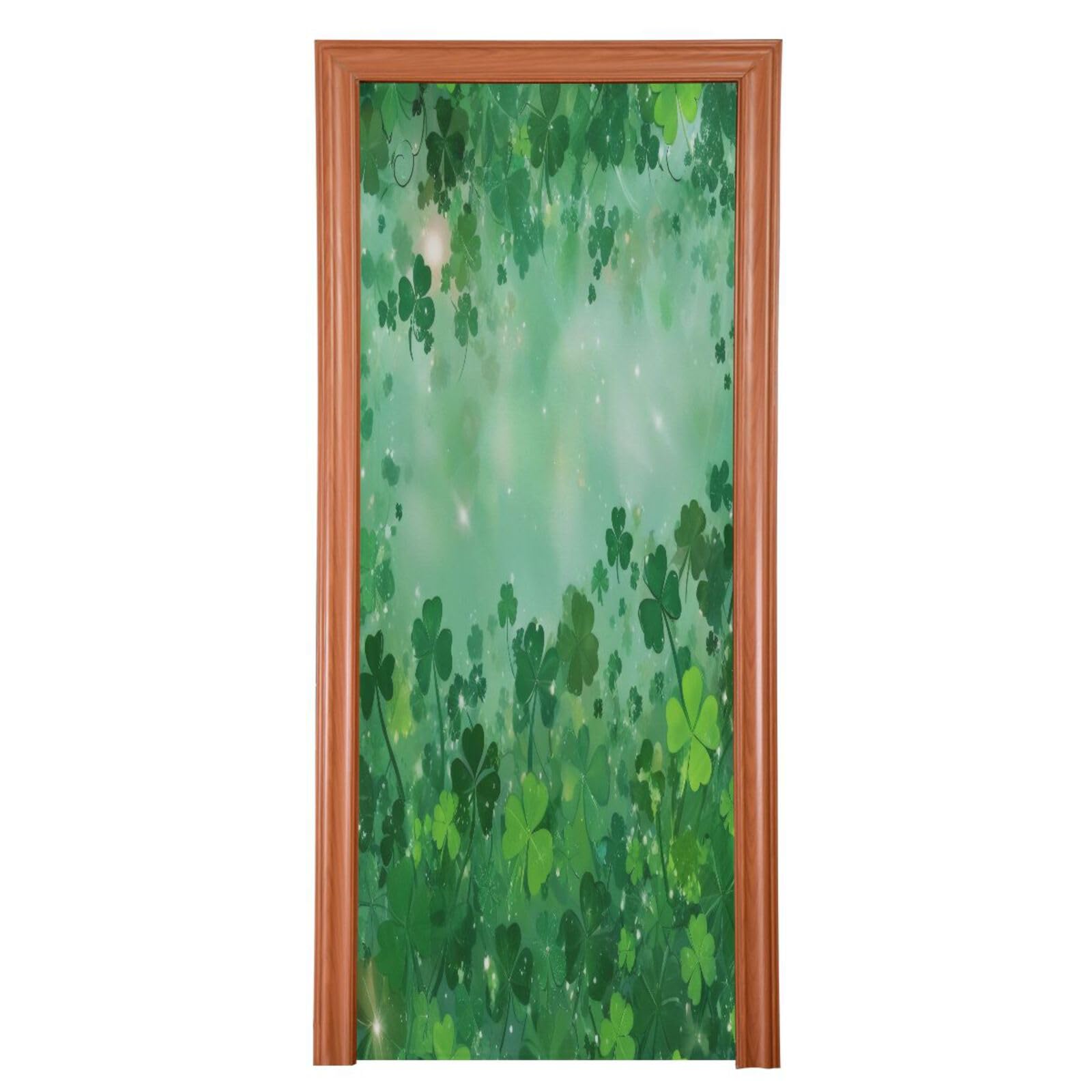 FLildon Shamrock Clover Leaves St Patrick's Day Door Cover Decoration, Party Accessory Porch Decor for Festive Ornament Room Door Covers 36 x 98 Inch