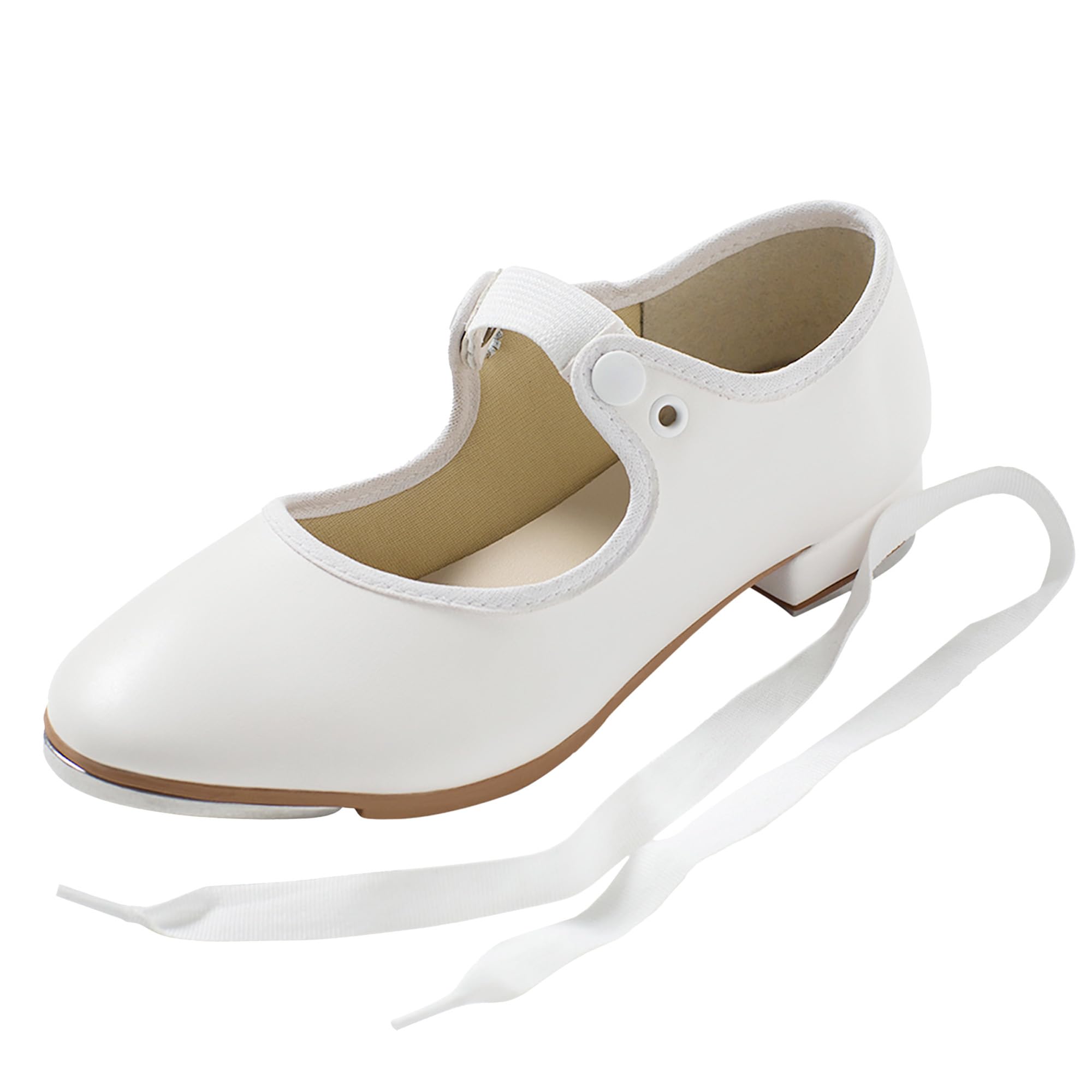 Tyette Vegan Tap Shoes for Beginners, Elastic Snaps, Flexible Sole, Aluminum Taps - TA35 Val - TA36 Valiant