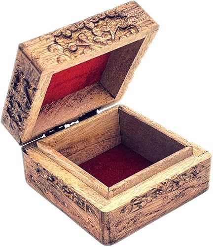 Miniatura 2 de Organizador de joyas antiguas de madera de mango Joyero de madera de mango para mujer, solución de almacenamiento decorativa con diseño elegante y