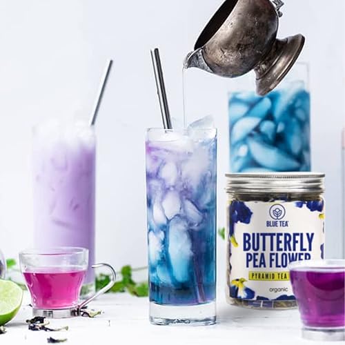 Miniatura 4 de BLUE TEA - Flor de guisante mariposa - 60 bolsas de té (paquete de 2)  100% natural- té helado, té caliente, cócteles sin alcohol, cócteles  Flor de