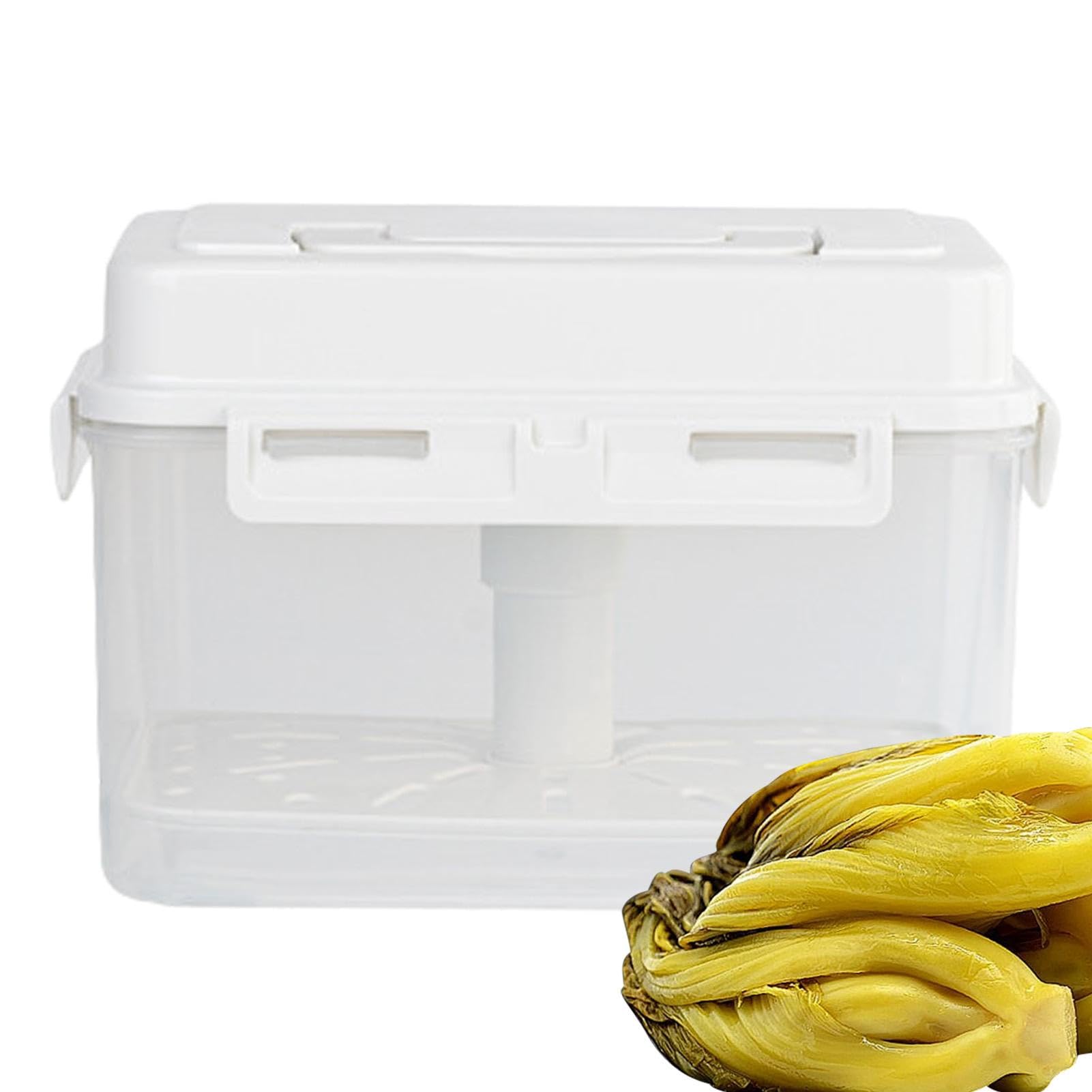 Container – Récipient hermétique pour cornichons de 4/5 l, récipient de rangement hermétique | Récipient de rangement à transparent avec poignée et couvercle, joint pour