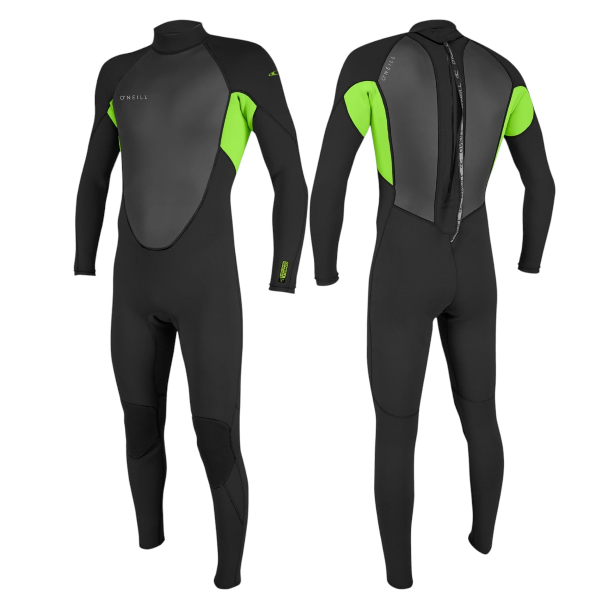 O'NEILL 2026 Mens Reactor-2 3/2mm Back Zip Wetsuit - Black/Day Glow
