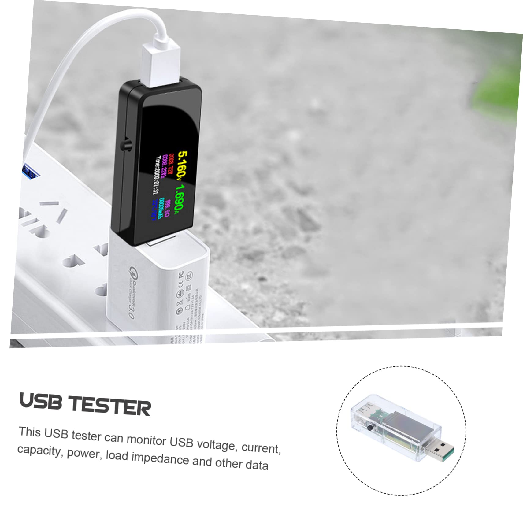 WOONEKY Probador Usb Medidor Usb Para Verificar Voltaje y Corriente El Hogar Trabajo