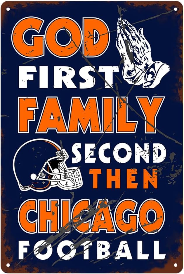mokarier Vintage God First Family Second Then Footbal Tin Sign for Man Cave Garage Bedroom Office Decor Room Decor Signs Outdoor Wall Plaques 8"x12" Inch (Dallas)