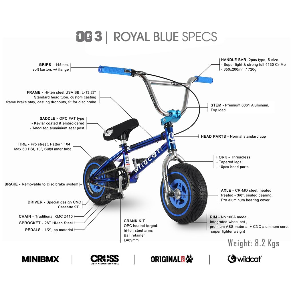 Wildcat Mini BMX Royal Blue 10"