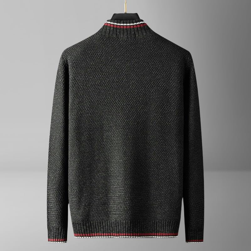 Cárdigan de punto para hombre estilo béisbol chaqueta casual lisa diaria 5
