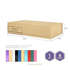 PACKHOME Extra Large Gift Box 17.5x11.3x4.3 Inches, Sturdy Shirt Box with Magnetic Lid for Clothes and Large Gifts (Kraft)