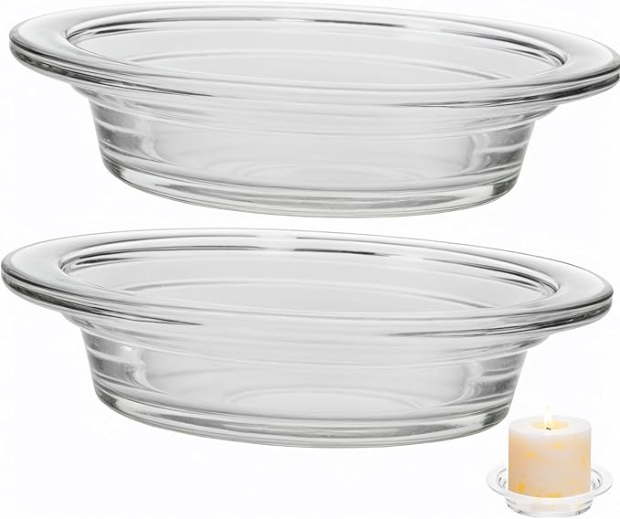2Pcs Replacement Wax Heating Tray, 4.5in Glass Aromatherapy Tray Candle