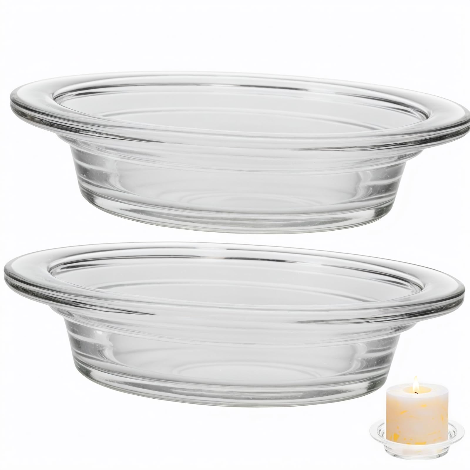 Plato de cristal para aromaterapia y calentador de cera TOPPERFUN 2 piezas