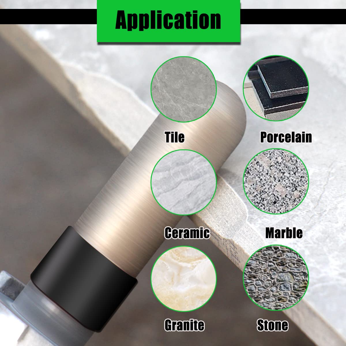 BGTEC Diamond Finger Bit 35mm Vacuum Brazed Diamond Milling Bit Enlarging And Shaping Round Bevel Existing Holes For Tile Stone Porcelain Hard Ceramic Marble Granite Countertop