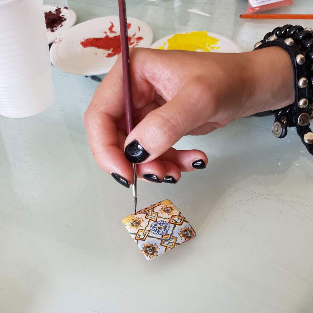Orecchini in porcellana - Roseto - Orecchini pendenti da donna, Realizzati a mano in Sicilia.