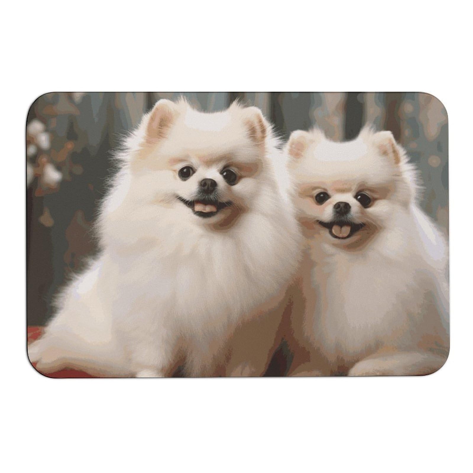 Tapis absorbant pour sol glissant avec motif de chien de Poméranie