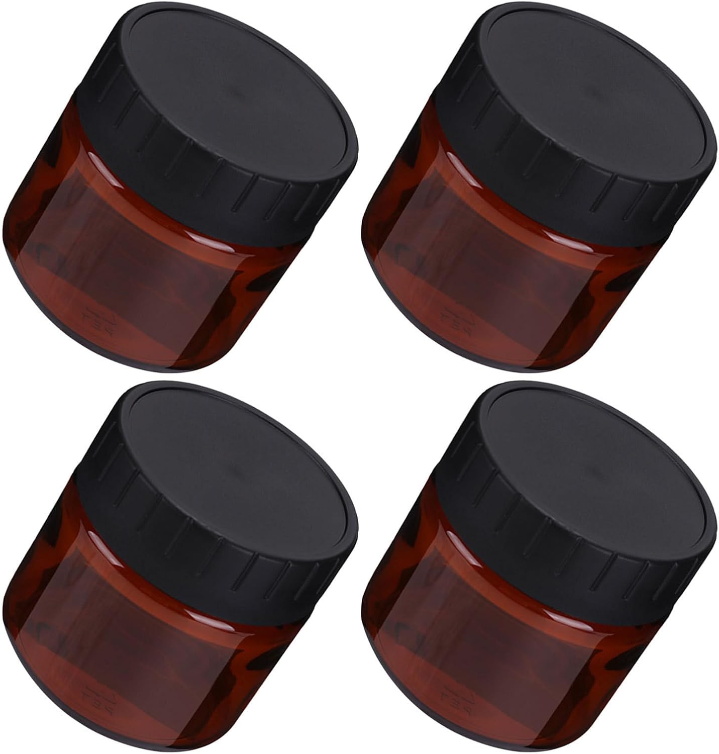 4pcs Travel Toiletry Containers Small Refillable Plastic Cream Jars with UV Shield Technology Large Capacity Cosmetic Face Cream Containers for Vacations and Salons
