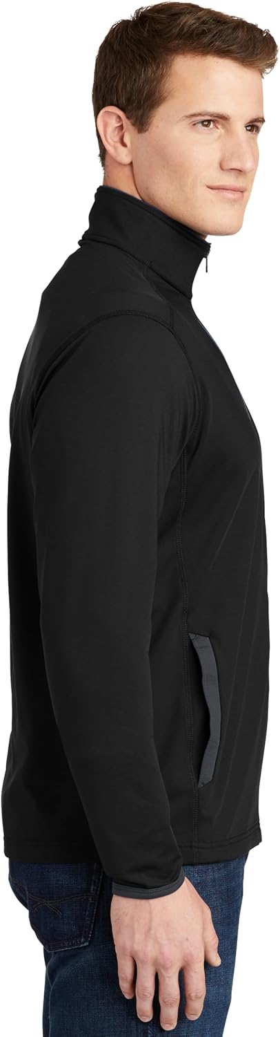 SPORT-TEK Unisex Sport-Wick Stretch Contrast Full Zip Jacket - Image 2