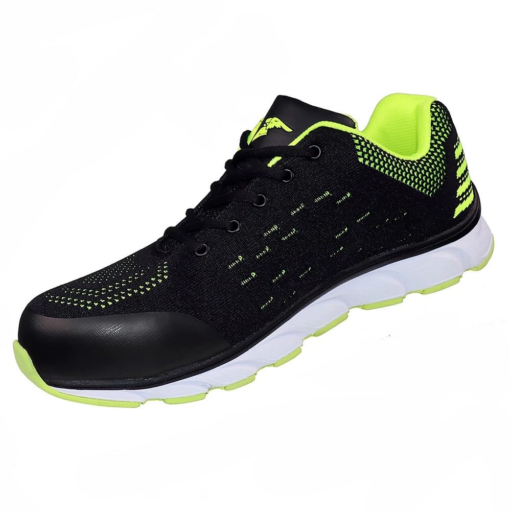 Goodyear Männer Frauen Unisex Arbeitskleidung Sport Comfort Sole Composite Metal Free Safety Toe & Midsole Arbeitssicherheit Trainer S1P SRA, Schwarz / Grün, 41 EU